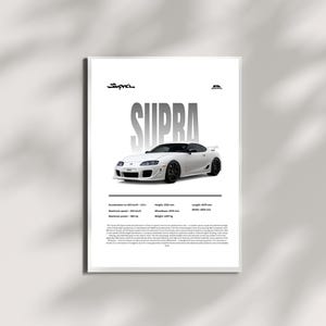 Toyota GR Supra Poster, JDM Sports Car Wall Art, MK5 Supra Print, Modern Toyota Car Decor, GR Supra Art for Him, Car Enthusiast Gift