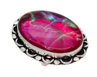 Verstellbarer Sterling Silber Opal Ring | Handgefertigter Edelsteinschmuck