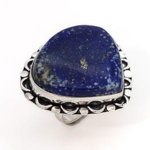 Lapis Lazuli Silver Ring 925 | Handmade Gemstone Ring | Natural Blue Stone Jewelry | Boho Gift for Her | Healing Crystal Ring
