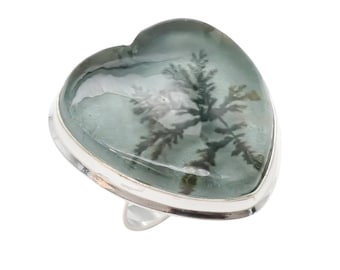 Anello in agata paesaggistica fatto a mano – Gioielli naturalistici in argento sterling