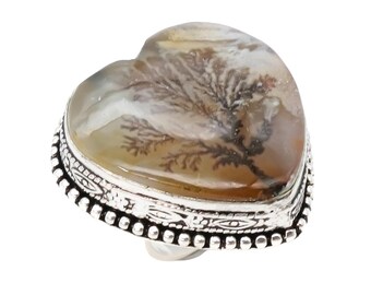 Handmade Scenic Agate Sterling Silver Ring – Landscape Gemstone Jewelry