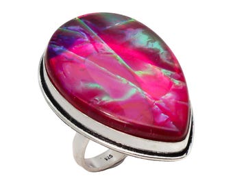 Verstellbarer Sterling Silber Opal Ring | Handgefertigter Edelsteinschmuck