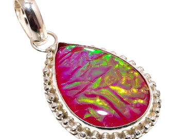 Fire Opal Sterling Silver Pendant – October Birthstone Necklace