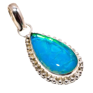Handmade Silver Opal Pendant – October Birthstone Jewelry, Fire Opal Necklace Gift Sterling Silver Opal Pendant Necklace – October Birthston