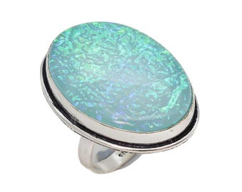 Verstellbarer Sterling Silber Opal Ring | Handgefertigter Edelsteinschmuck