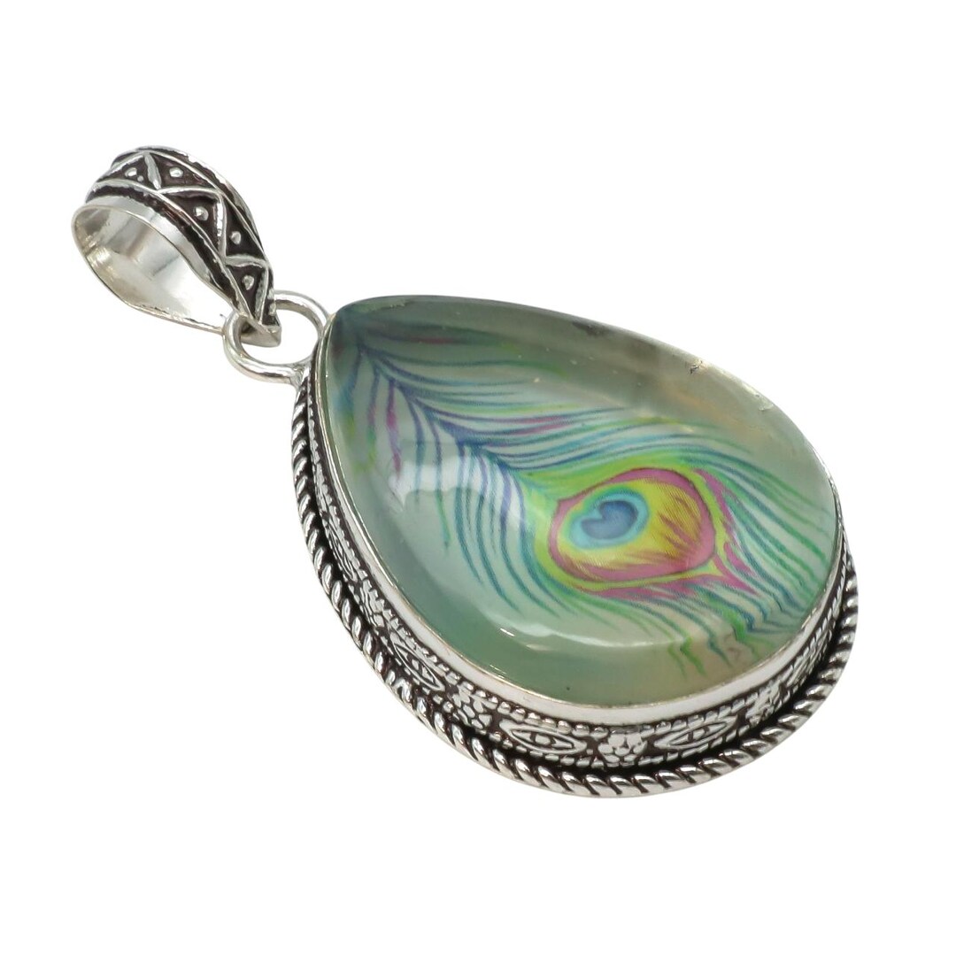 925 Silver Agate Pendant – Genuine Agate Necklace – Earthy  display picture 1