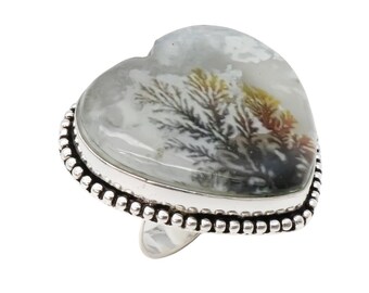 Anello paesaggistico in agata fatto a mano – Gioielli paesaggistici in argento sterling