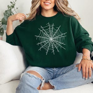 Spider Web Halloween Hoodie – Creepy Spooky Web Sweatshirt, Haunted Web Design Pullover for Horror Fans and Fall Aesthetic