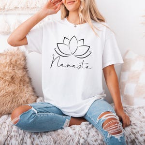 Lotus Flower Yoga Shirt, Mandala Namaste Tee, Botanical Yogi Gift, Spiritual Teacher Top, Mindful Zen Apparel for Women