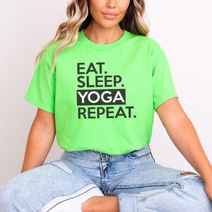 Eat Sleep Yoga Shirt Women, Zen Namaste Tee, Mindful Meditation Top, Inspirational Yoga Gift, Spiritual Workout Apparel