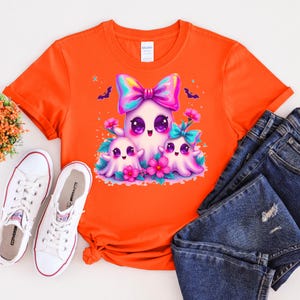 Cute Girl Ghosts Halloween T-Shirt - Adorable and Spooky Graphic Tee - Unique Fall Shirt Design for Halloween Lovers on Etsy