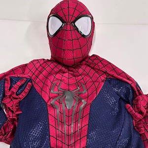 TASM 2 Spiderman 2-kostuum-cosplaykostuum (op maat)-Alleen het blauwe gedeelte is gezeefdrukt.