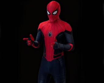 Far from Home Spider Suit Spider-Man Cosplay Costume with Face Shell and Lens