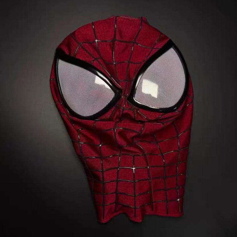 Tailor-made Andrew Garfield Spiderman Cosplay Mask,Wearable Movie Prop Fabric + Lens