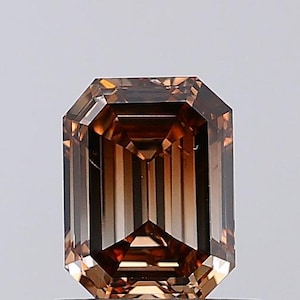 0.82 Ct Natürlicher Schokoladenbrauner Diamant Smaragd geschnittener loser Stein, unbehandelter, polierter Edelstein für Verlobung und Schmuck