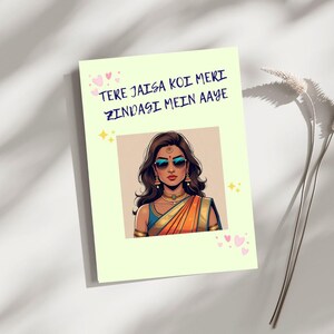 Tere Jaisa Koi Meri Zindagi Mein Aaye - Digital/Printable Greeting Card for Partner