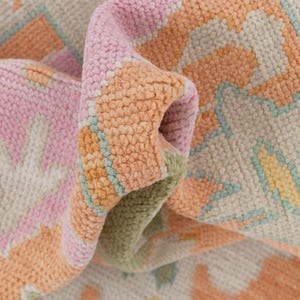 Peach Oushak Rug: Hand-Knotted Wool, Antique Style