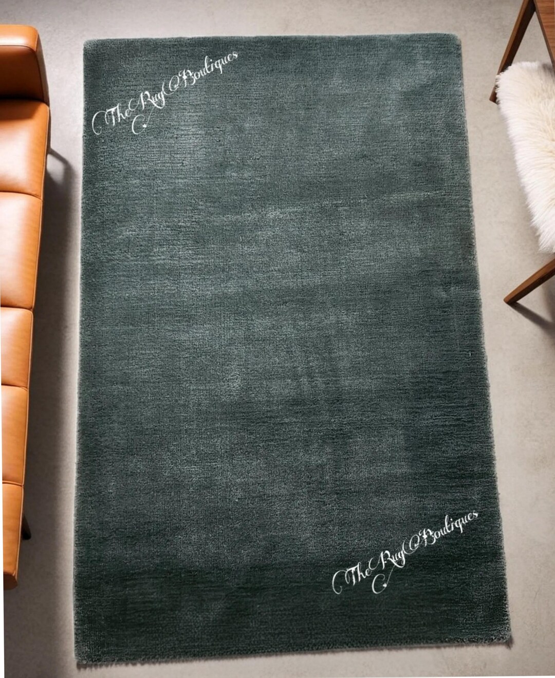 Cordero Y Rug Green Art Silk Rug: Handwoven Corduroy Texture, Modern Boho Style - Etsy