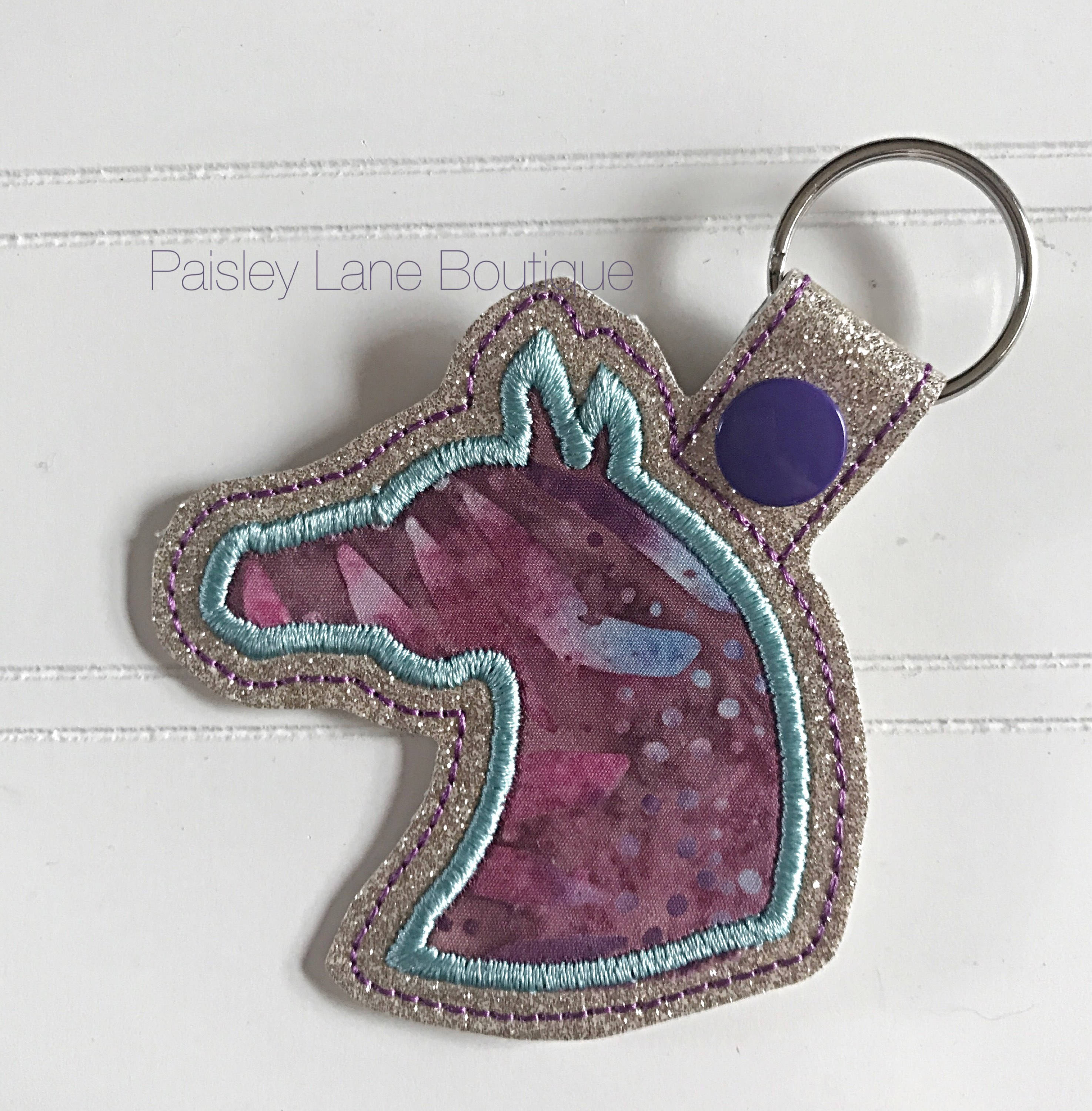 Horse Lover Keychain / Horse Keychain / Keychain / Purple Etsy