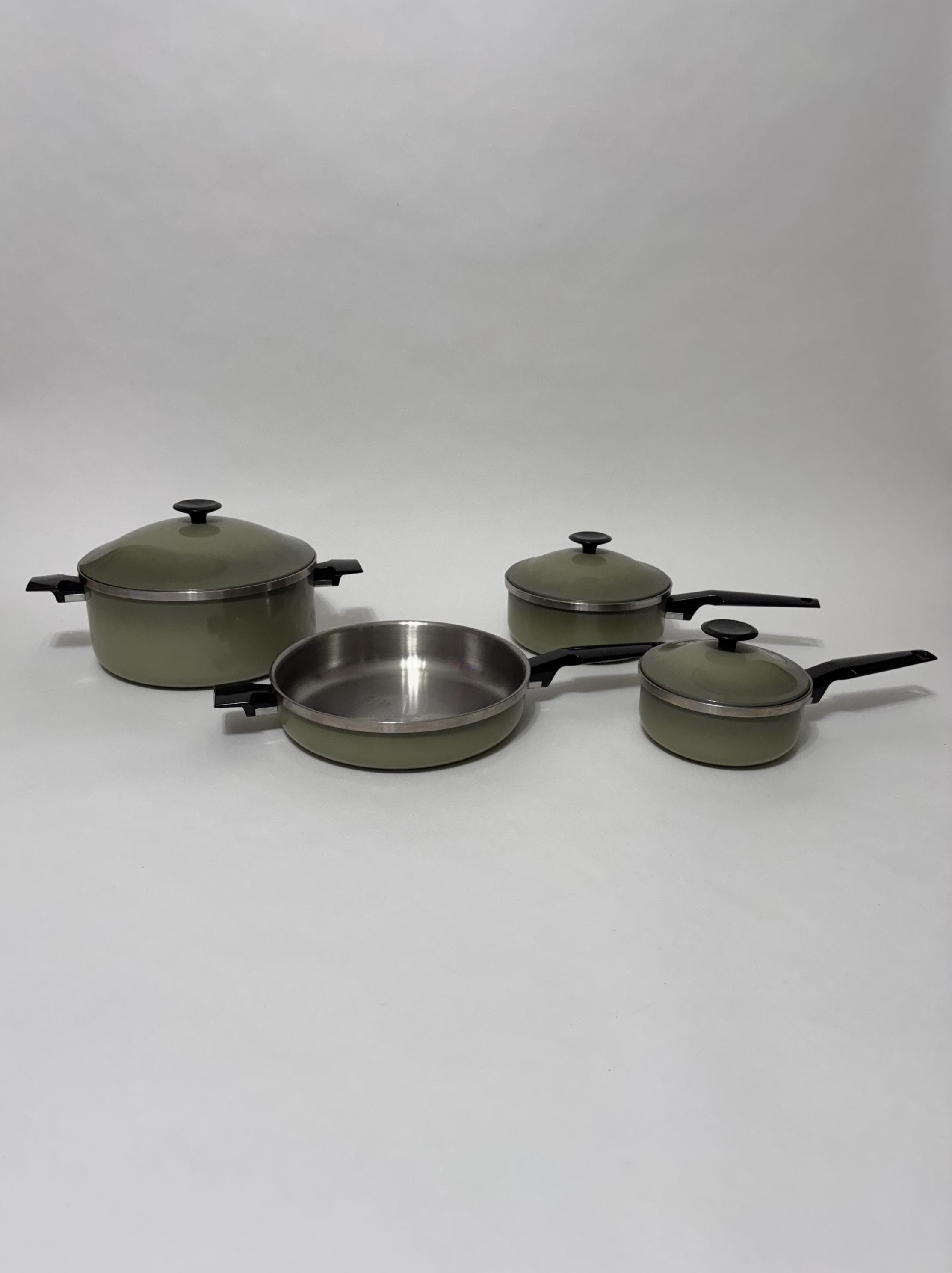 Vintage West Bend Town House Cookware Set | 1970s Avocado Green