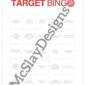 Target Bingo Printable | Funny Shopping Game for Target Fans | Instant Download | Family & Party Activity | Target Date Night Game