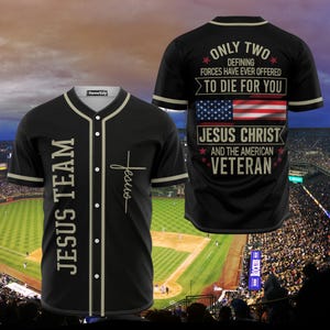 Jesus Veteran Team Baseball Jersey, Christian Faith Patriotic Shirt, Religious Sportswear, American Veteran Gift Clothing