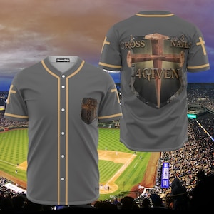 Jesus Cross Nails 4Given Christian Baseball Jersey Religious Faith Sportswear Forgiven Cross Shirt