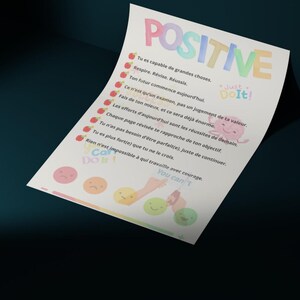 Póster infantil imprimible para animar los exámenes escolares. Frase positiva en clase. Motivación antes de los exámenes. Póster de ánimo positivo.