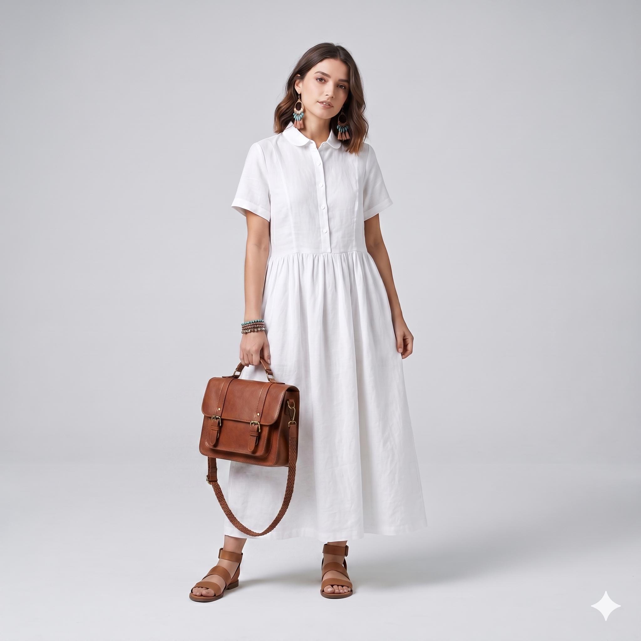 Cotton Maxi Shirt Dress