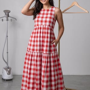 red and white dress casual Red Stripe Strapless Midi Dress - Event Dresses