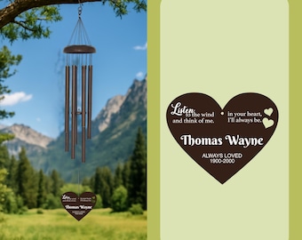Memorial Chime, Sympathy Dad, Mom, Family Gift For Loss, Memorial Wind Chime, Custom In Loving Memory Personalized Wind Chime