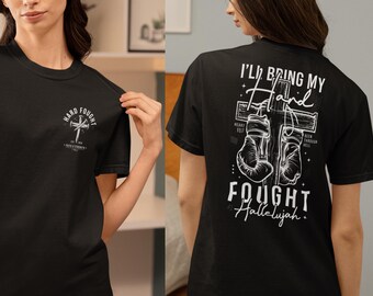 Hard Fought Hallelujah T-Shirt | Vintage Christian Faith Boxer Graphic Tee | Heavyweight Faith Over Fear Comfort Colors Shirt