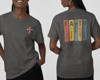 Bold FAITH Streetwear Shirt | Modern Distressed Cross Graphic Tee | Comfort Colors Vintage Oversized Top | Uplifting Christian Apparel