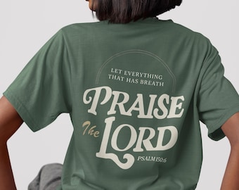 Praise The Lord Christian T-Shirt | Vintage Retro Oversized Graphic Tee | Uplifting Scripture Faith Shirt | Worship Apparel Comfort Colors