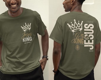 Jesus Is King Shirt, Vintage Christian Streetwear Comfort Colors Tee, Faith Graphic T-Shirt, Trendy Gospel Apparel, Religious Gift Him