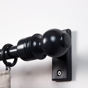 Handcrafted Wooden Curtain Rod Finials & Brackets: Rustic Turkish Decor