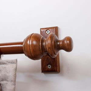 Pergamon Rustic Curtain Rod Set, Wooden Drapery Pole, Natural O Finish, Handcrafted in Türkiye *** Pole Not Included***