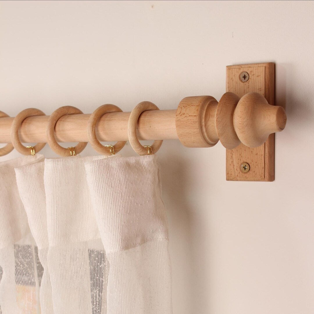 Wood Curtain Rod Brackets Unfinished