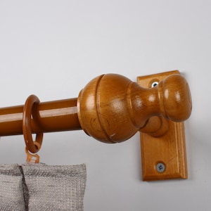 Handcrafted Hornbeam Curtain Rod Set: Rustic Turkish Drapery Hardware