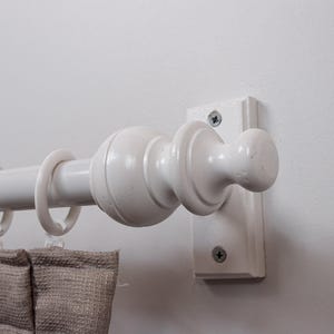Pergamon Rustic Curtain Rod Set, Wooden Drapery Pole, Natural hornbeam  Finish, Handcrafted in Türkiye *** Pole Not Included***
