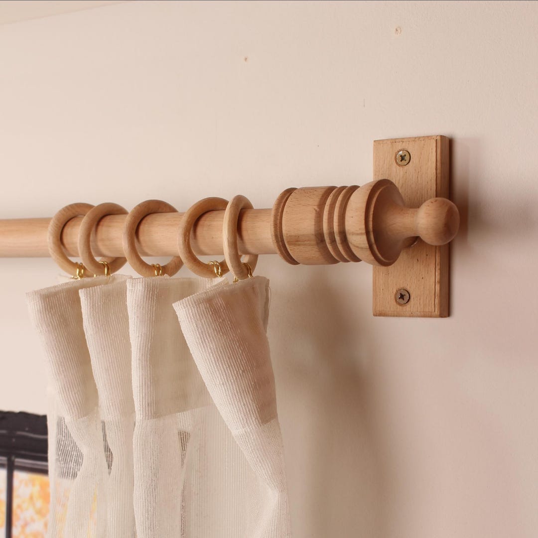 Wood Curtain Rod Brackets Unfinished