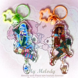 Twisted Wonderland Idia & Leona Scene/Emo style inspired 4.5 inch keychains