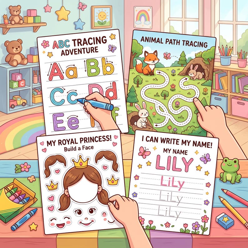 Kids Busy Book Mega Bundle 1000+ Pages | Toddler Activity Binder Printable PDF | Preschool Learning Homeschool Instant Download image 3