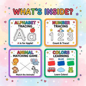 Kids Busy Book Mega Bundle 1000+ Pages | Toddler Activity Binder Printable PDF | Preschool Learning Homeschool Instant Download image 7