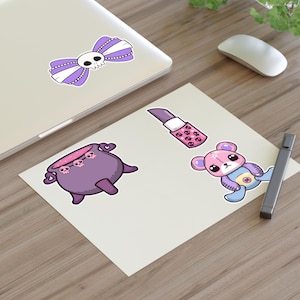 Pastel Goth Sticker Sheets, Cute Stickers, Scrapbook Supplies, Kawaii Stationery, Planner Accessories | High Quality Cute Goth Sticker Sheet