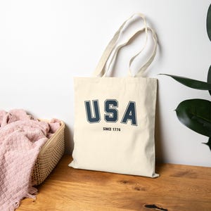USA Canvas Tote Bag - Reusable Shopping Bag, Eco-Friendly, Gift for Americans, Patriotic Carry-All, Everyday Tote