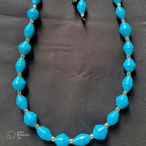 TURCHESE – Collana fatta a mano, gioiello fatto a mano con carta riciclata, regalo originale