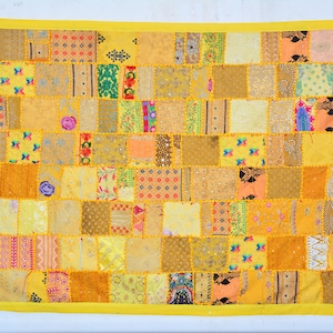 Patchwork Wall Hanging Tapestry, Vintage Handmade Bohemian Wall Tapestry Art, Wall Decor Living Room Tapestry Housewarming Gift