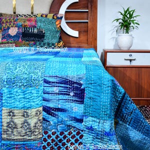 Bohemian Patchwork Quilt Kantha Quilt Handmade Vintage Quilts Boho King Size Bedding Throw Blanket Bedspread Quilting Hippie Quilts For Sale
