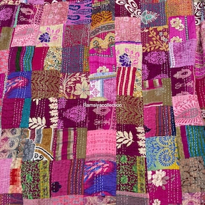 Couette patchwork bohème couette kantha indienne couvre-lit fait main jeté courtepointes hippie vintage à vendre